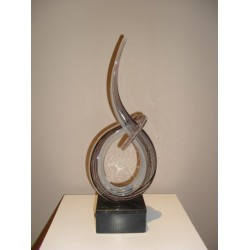 Urn Glassculptuur krul enkel 38 cm hoog